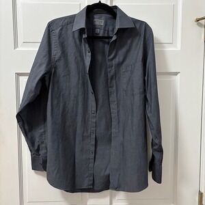 Men's Small 32/33 Charcoal Gray Arrow Slim Fit Button Down Long Sleeve Shirt
